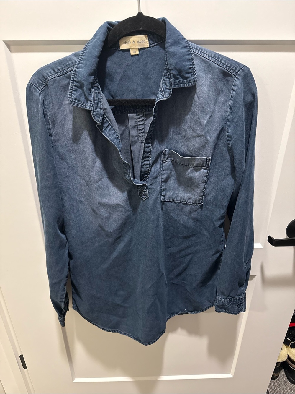 cloth & stone Denim Blue Button-Front Blouse